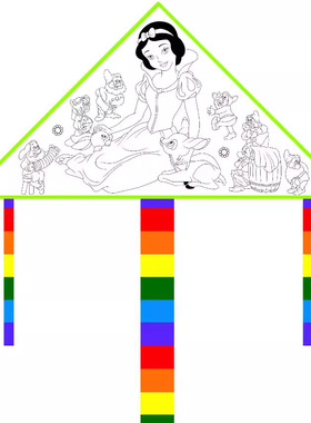 幼儿园户外活动风筝diy涂色手绘空白线稿儿童教学机构手工材料包