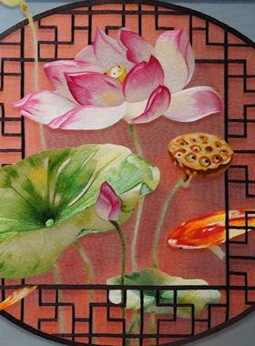 红娘子装饰画纯手工刺绣