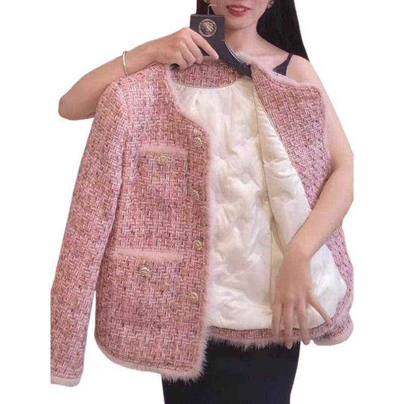 黛湘妃子黛JJ@56小香风夹棉内胆外套女新款高端粗花呢名媛风上衣,淘宝优惠券,粉丝福利购,淘宝优惠卷