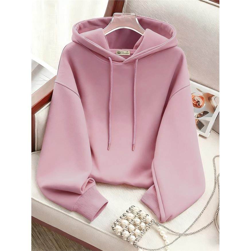 紫色连帽卫衣女宽松加绒2025新款秋冬纯色洋气百搭小个子薄款外套,淘宝优惠券,粉丝福利购,淘宝优惠卷