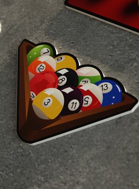 台桌球发光灯带墙贴棋牌室装饰画