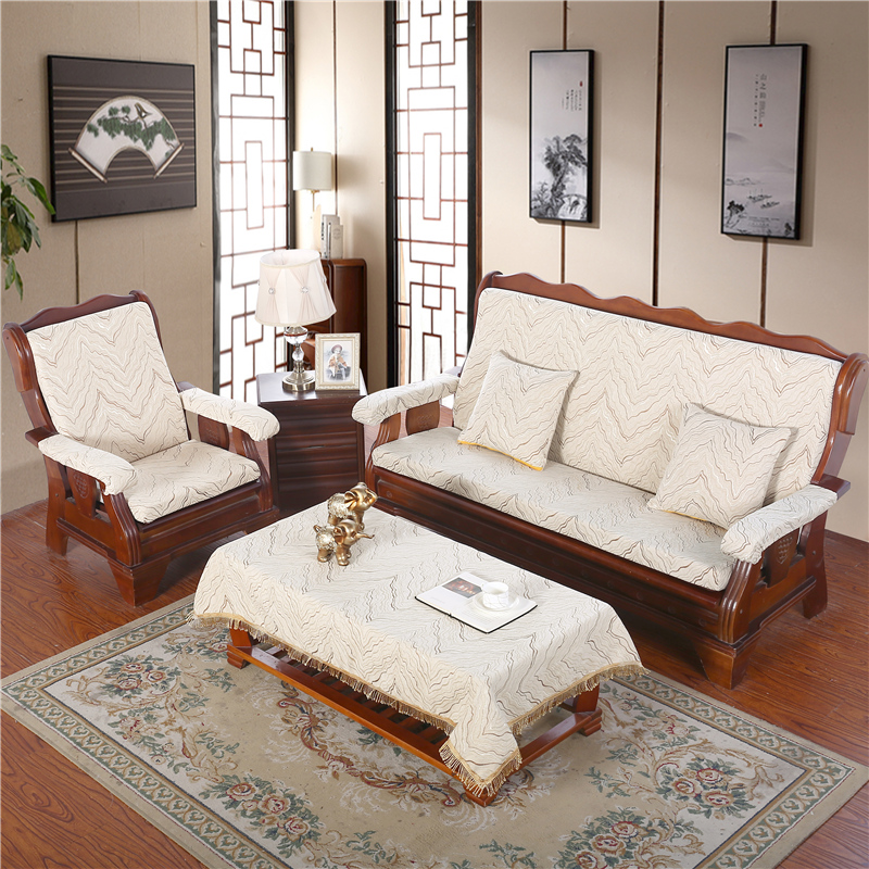 红木沙发垫子冬季加厚坐垫防滑中式实木靠垫一体老式屁垫软带靠背