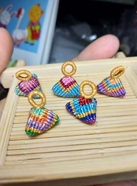 纯手工编制粽子  CS股线定制 手工作品 纯手工编织6股线精编彩色