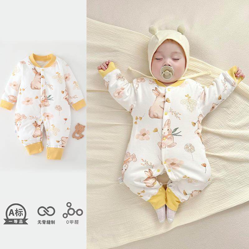 40g薄棉婴儿连体衣a类保暖秋冬款夹棉冬装新生儿衣服宝宝外出哈衣,淘宝优惠券,粉丝福利购,淘宝优惠卷
