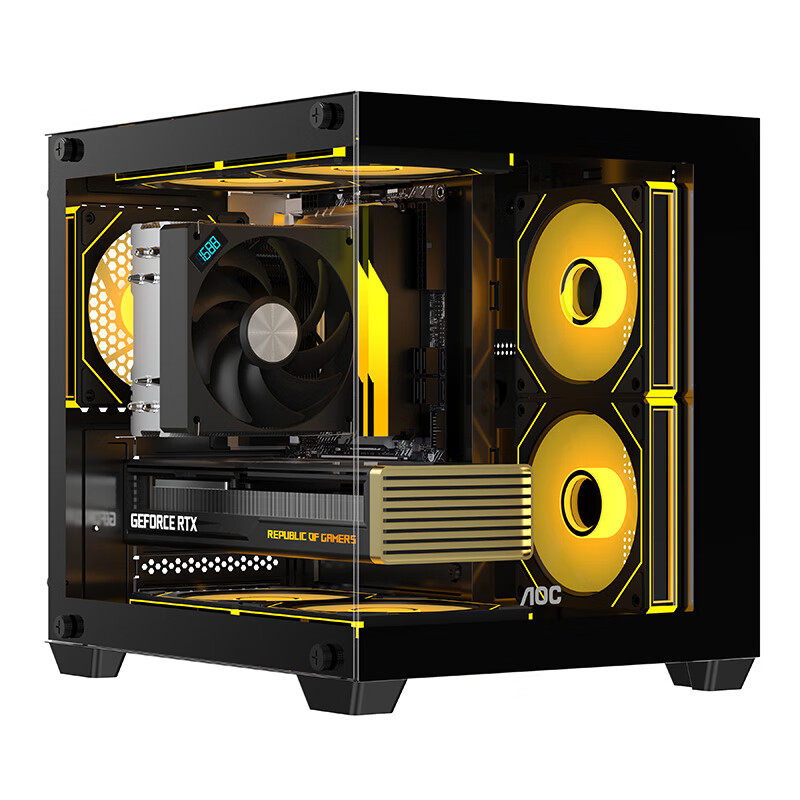 AOC海景房机箱CG381/391/392支持MATX无立柱侧透台式电脑240水冷,淘宝优惠券,粉丝福利购,淘宝优惠卷