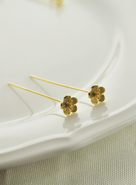 diy14k包金四叶草花针饰品配件