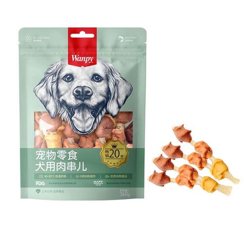 wanpy顽皮狗狗零食鸡肉干磨牙棒幼犬鸭肉干鸡胸肉小狗零食干营养 - 图1