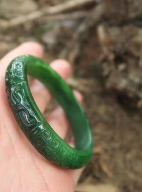 碧玉手镯隆和斋几十年老料满工