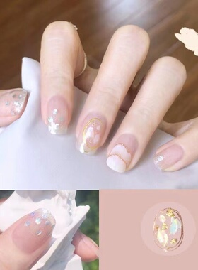 网红春夏小清新防水持久3d指甲贴纸贴片女可拆卸穿戴美甲贴纸全贴
