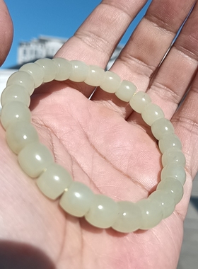 和田玉黄玉黄口料直切手链手串