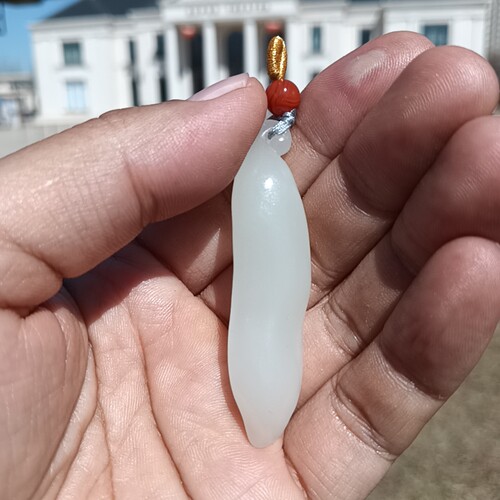 天然特价玉器13.4克新疆和田玉羊脂玉白玉玉兰花挂件吊坠 - 图0