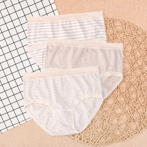 棉元素女士内裤三角裤衩高腰透气95棉弹性棉质面料LC576 - 图3