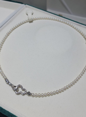 流素losu—925银天然珍珠3-4mm强光几乎无暇小葫芦中式精致项链