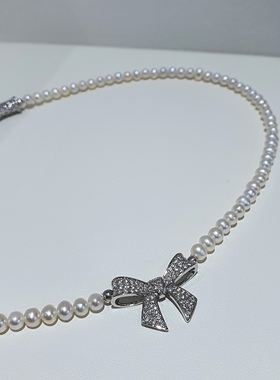 流素losu  在逃公主—天然珍珠项链优雅轻奢甜美蝴蝶结气质