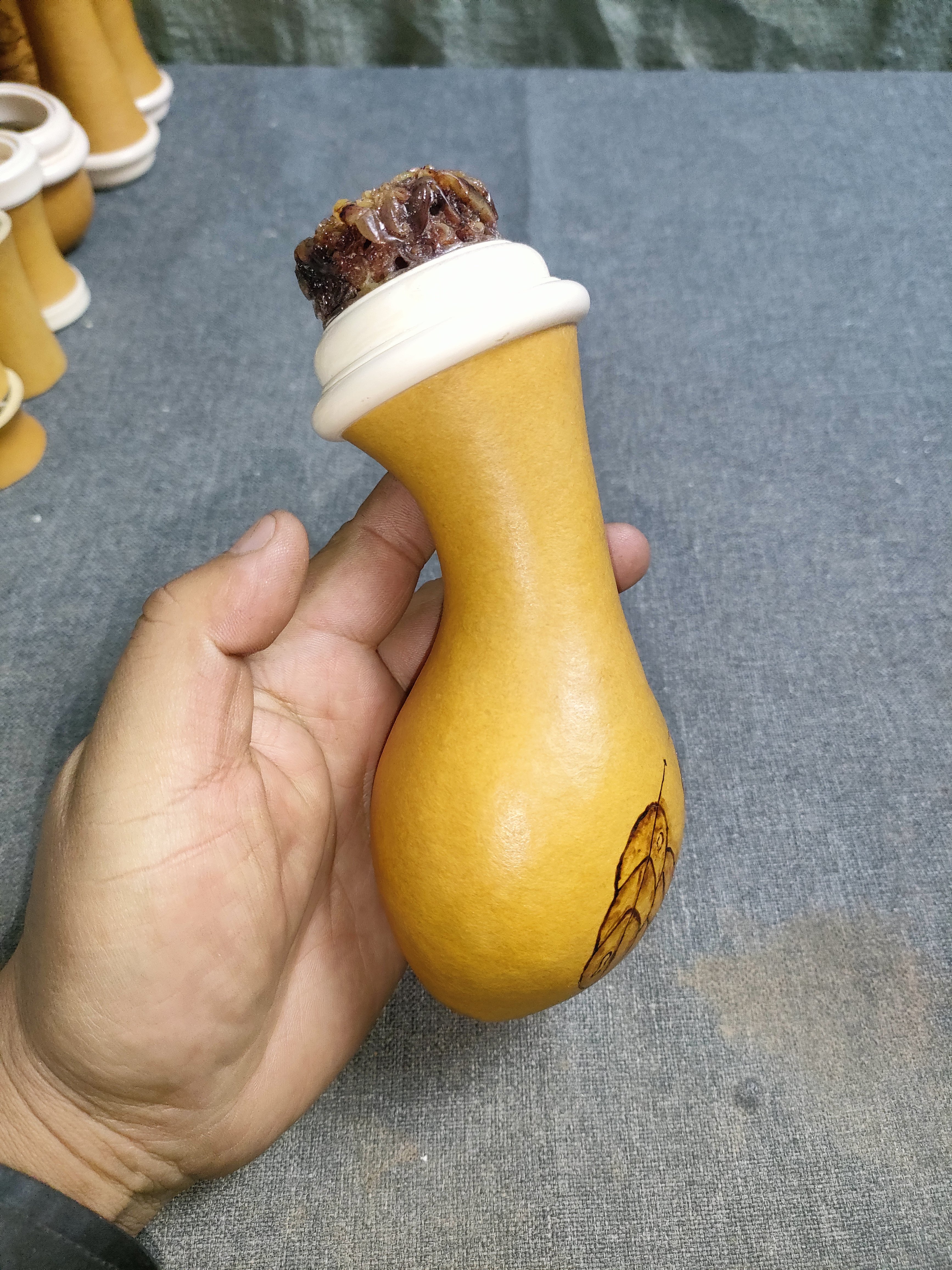 手工烙画蝈蝈葫芦檀木红木镶口A蟋蟀蛐蛐葫芦叫S罐摆件文玩把件虫,淘宝优惠券,粉丝福利购,淘宝优惠卷