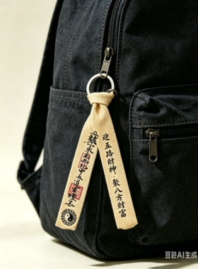 和芮布艺国潮道系文创手工帆布包挂饰手机钥匙扣挂件可定制logo