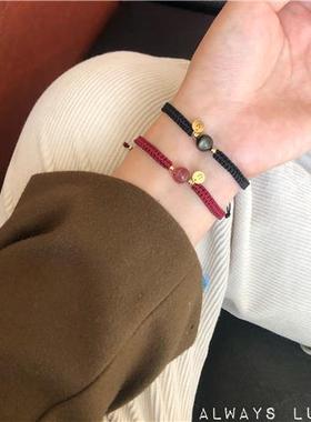 情侣玛瑙复古定制字母编织绳