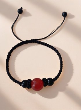 景区定制刻字红玛瑙手绳情侣手链闺蜜链珠子姓名百家姓手工编织