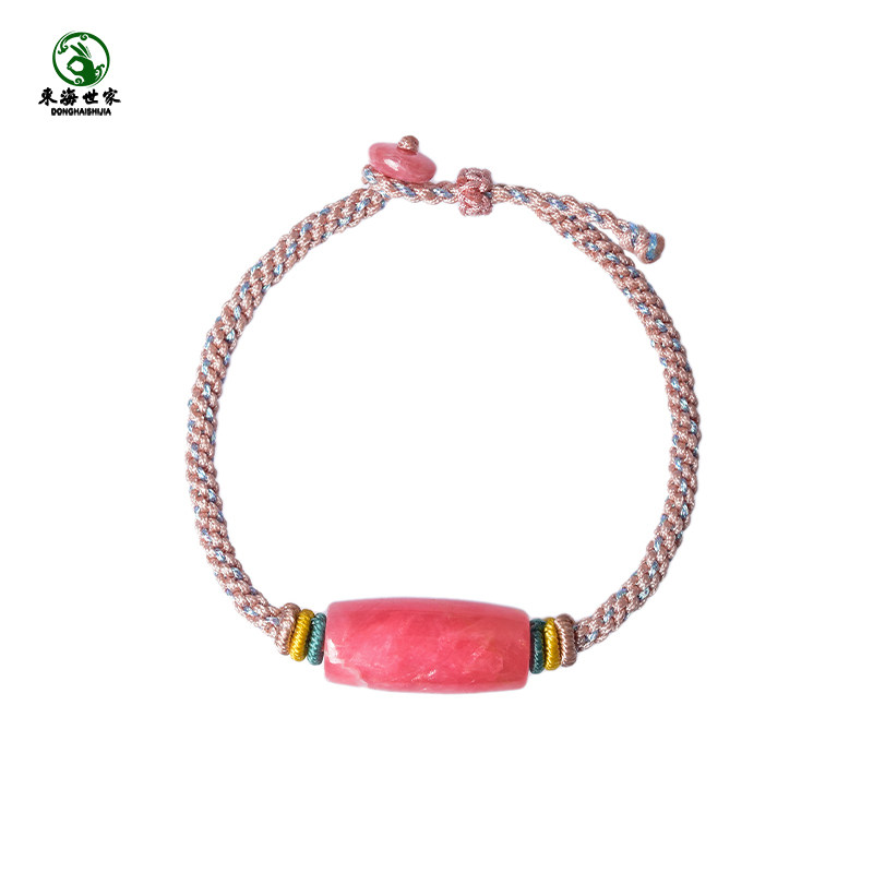 红纹石手串女手工编织手绳东海水晶原石散珠子桃花路路通手链,淘宝优惠券,粉丝福利购,淘宝优惠卷