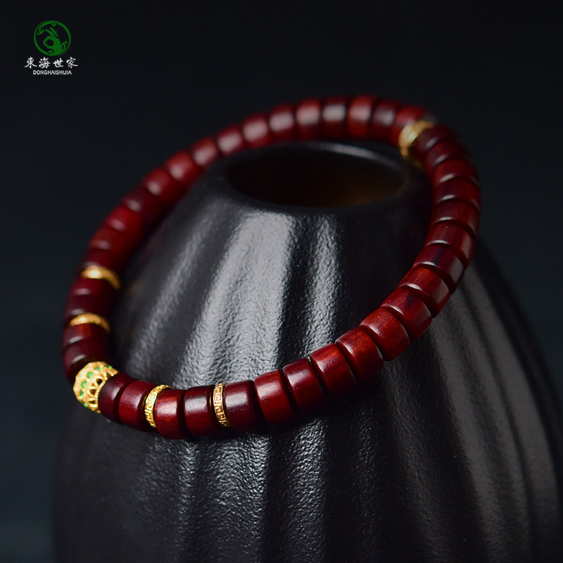 小叶紫檀手串药片珠男士文玩散珠天珠猛犸扎基拉姆配饰檀木手链女,淘宝优惠券,粉丝福利购,淘宝优惠卷