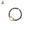 Obsidian Ring Women's East China Sea Crystal Agate Double Eyed Gold and Silver Obsidian Ice Type Rainbow Eye Black Fritillary Cat Head Ring