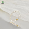 Pearl Ring East China Sea Crystal Agate Gemstone Scattered Beads Vegetarian Ring Index Finger Tail Ring Freshwater Millet Bead Ring