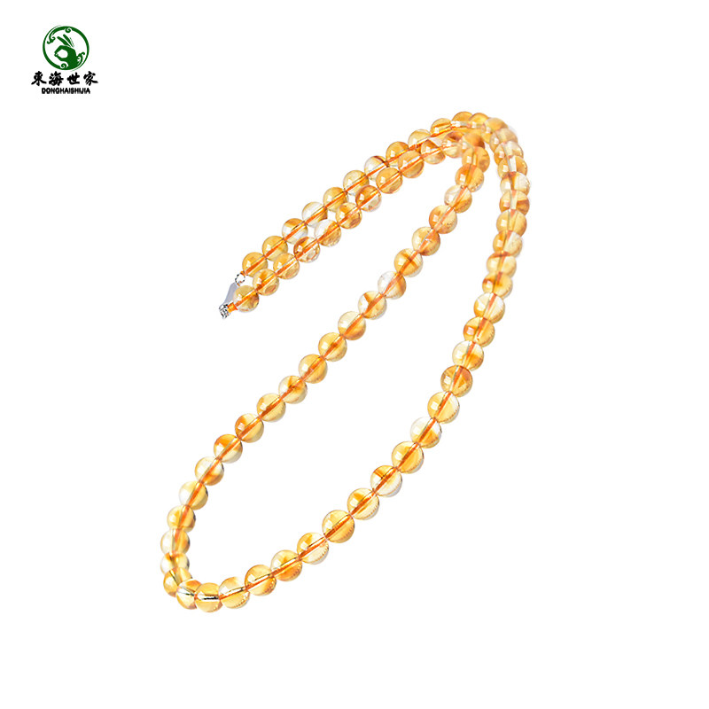黄水晶项链女东海玛瑙玉髓翡翠金黄宝玉石散珠子金字塔黄塔晶颈链,淘宝优惠券,粉丝福利购,淘宝优惠卷