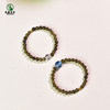 Obsidian ring for men and women, East China Sea agate, jade, white crystal, aquamarine, single bead and double eyes, gold obsidian ring
