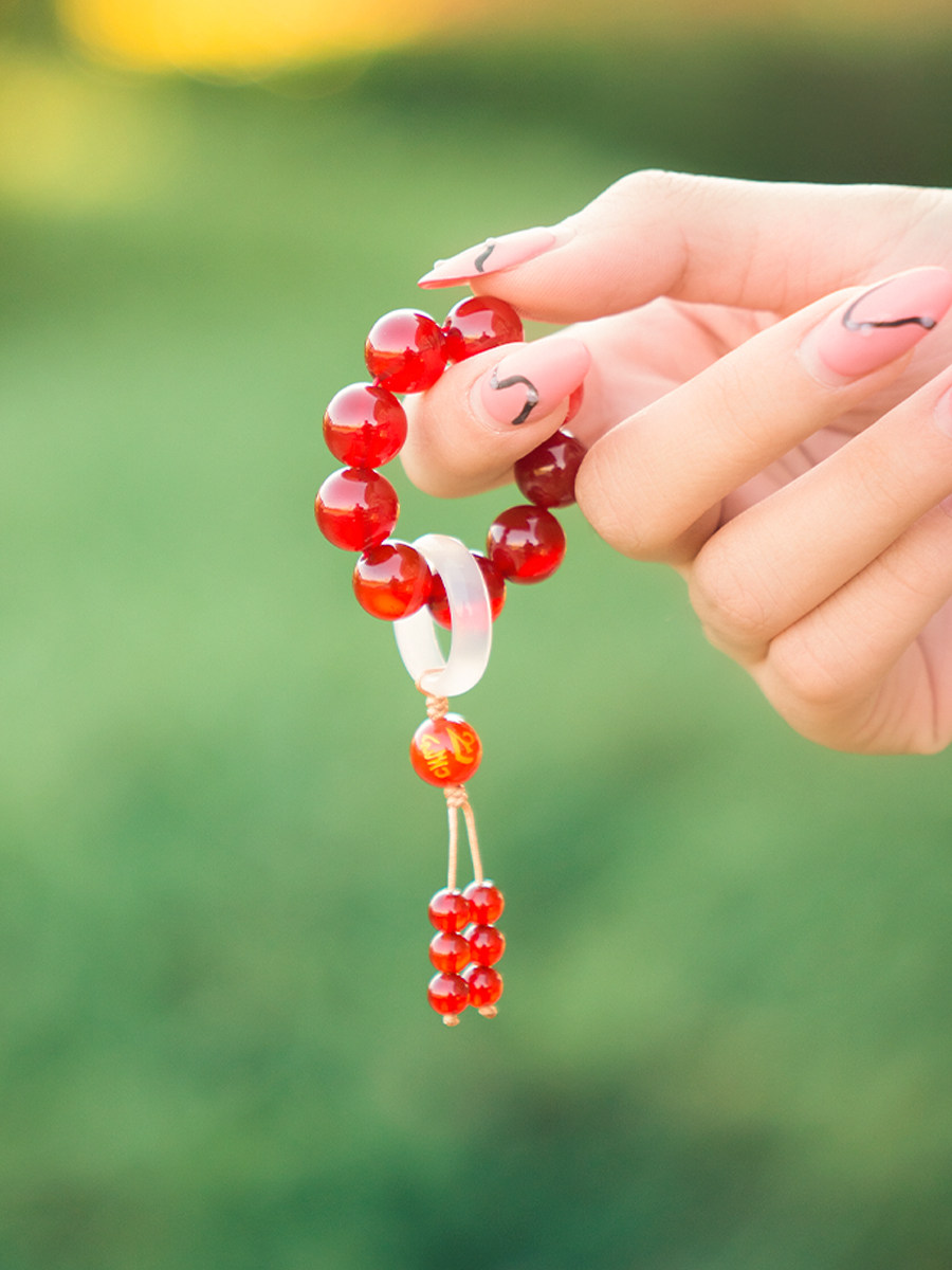 红玛瑙手捻女白玛瑙跑环指间绕指柔手持手串学生盘玩手串文玩吊坠,淘宝优惠券,粉丝福利购,淘宝优惠卷