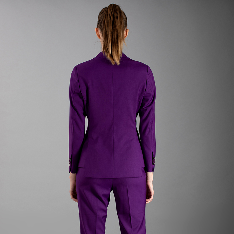 春季新款紫色商务休闲小西装裤装通勤时尚气质修身显瘦欧美风西服 - 图2
