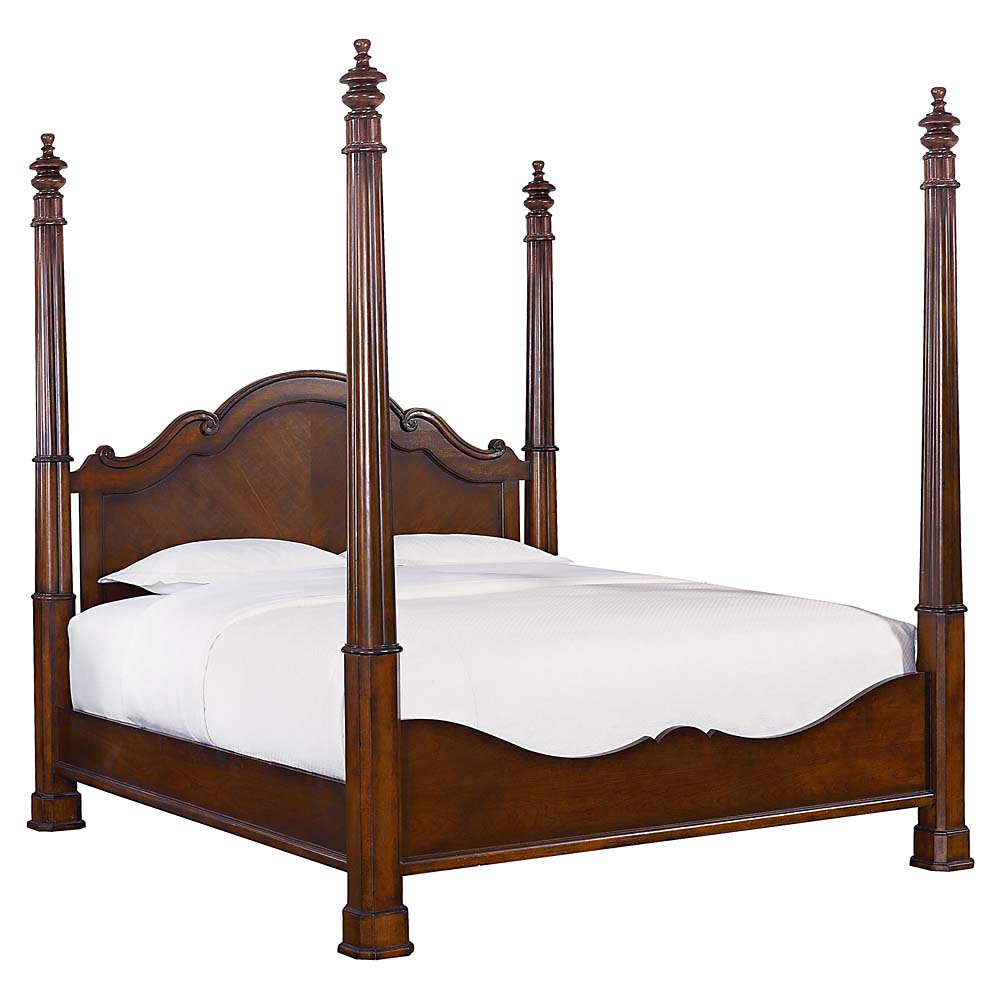 古典美式复古宫廷卧室实木床四柱床雪橇床衣柜定制成套别墅家具 - 图3