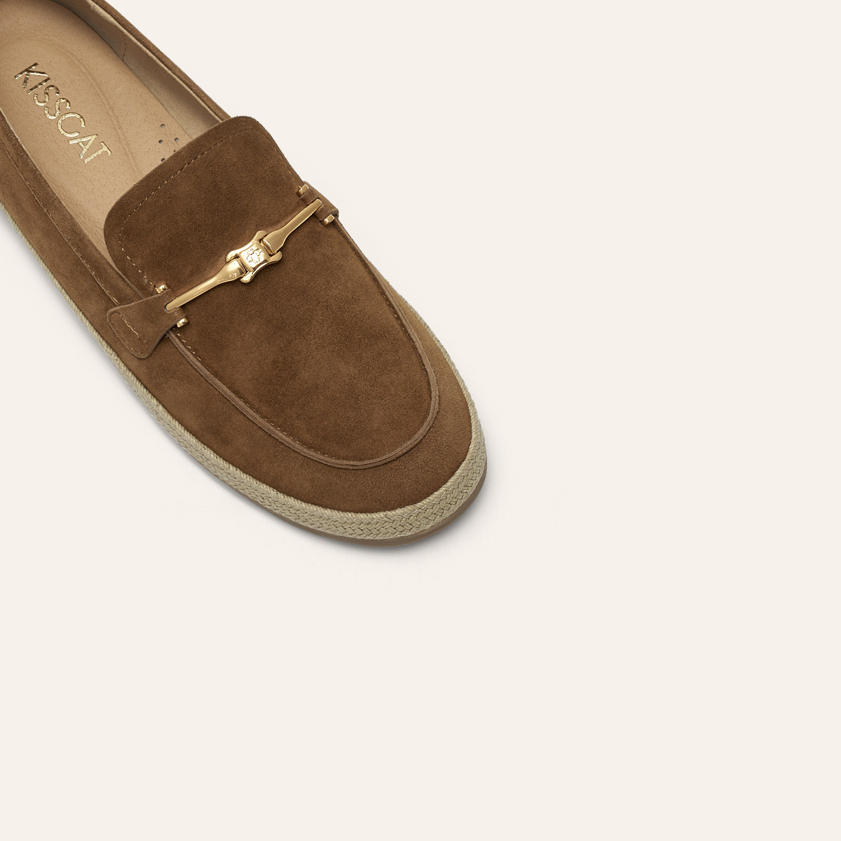 KISSCAT接吻猫[斐济假日]渔夫乐福鞋26春新通勤棕色薄底豆豆鞋女,淘宝优惠券,粉丝福利购,淘宝优惠卷