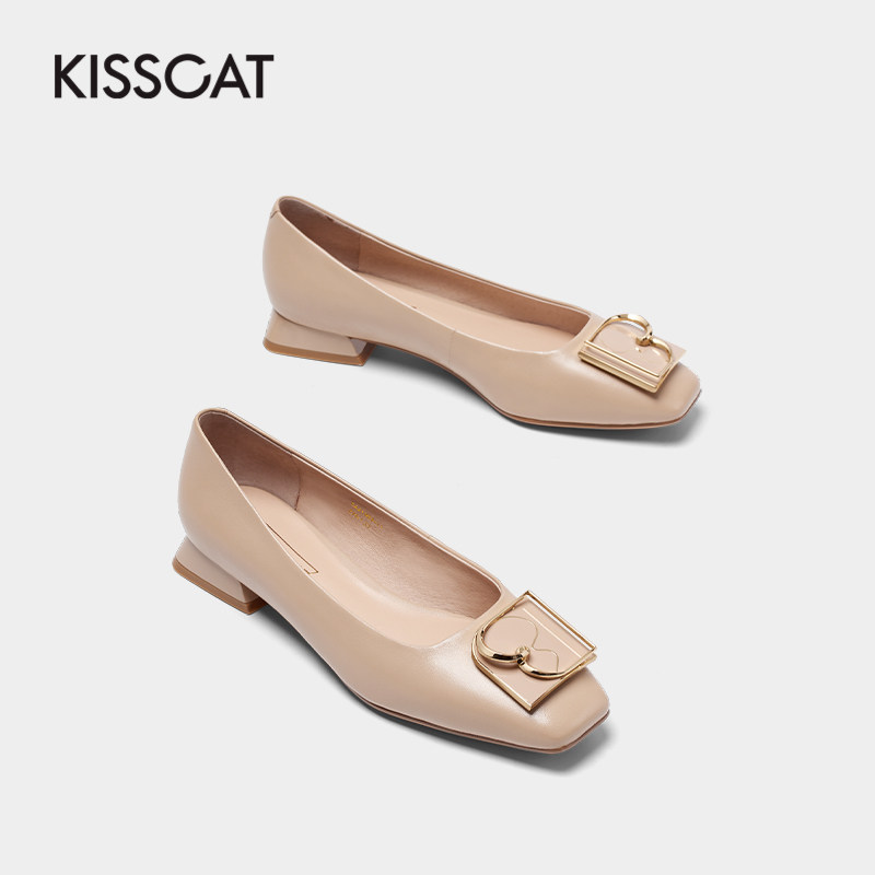 接吻猫2021秋季新款气质通勤女鞋 kisscat单鞋