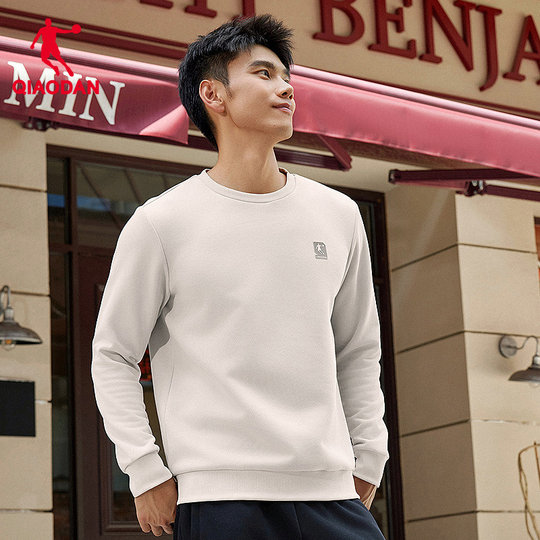 乔丹圆领卫衣男生常规2025秋冬新款商场同款百搭休闲上衣套头衫