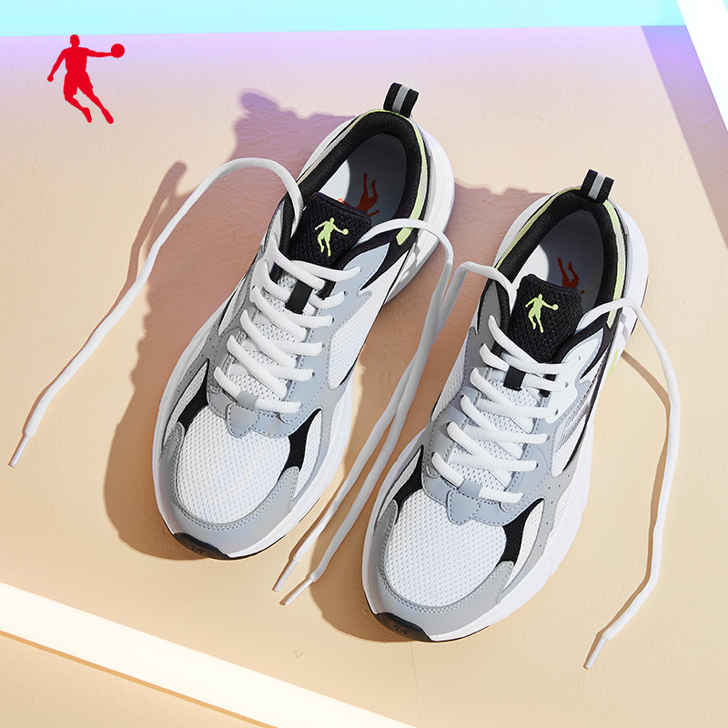 乔丹运动鞋男鞋跑步鞋2022春夏季网面透气跑鞋减震防滑轻便鞋子黑
