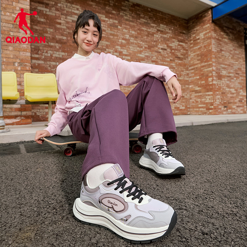 摇光乔丹革面防水增高休闲鞋女2025冬季新款潮流缓震运动鞋女鞋子