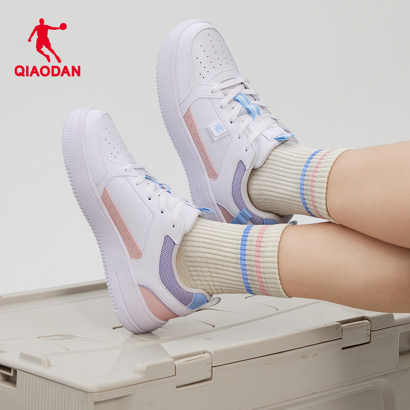乔丹透气板鞋夏季新款粉色经典运动鞋女厚底增高初中生百搭休闲鞋