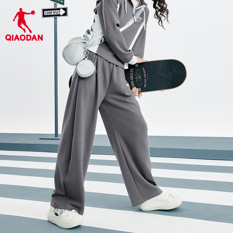 乔丹商场同款吸湿速干兰精天丝宽松针织长裤女生2025冬季新款休闲,淘宝优惠券,粉丝福利购,淘宝优惠卷