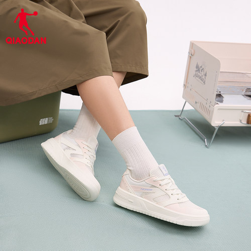 乔丹板鞋2025夏季新款低帮网面透气运动女鞋子休闲白色厚底小白鞋 - 图3