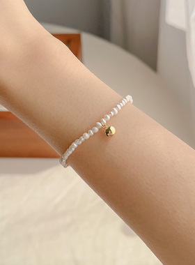 小米粒淡水珍珠手链法式复古气质