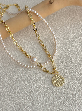 双层叠戴高级感小众设计珍珠项链