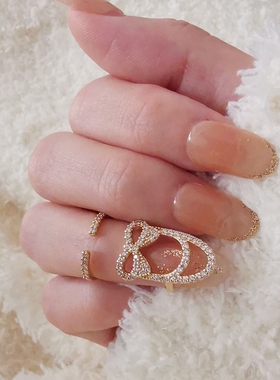 欧美小众闪亮戒指镀金高级感ins