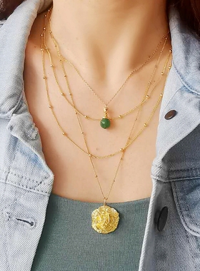 小众高级感复古立体手工花朵项链