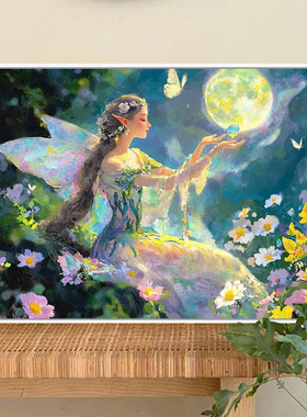 精灵仙子 数字油画diy海景高级感治愈手工涂鸦丙烯填色摆件装饰画