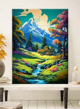 生命之源 数字油画diy自然风景高级感治愈手工涂鸦填色摆件装饰画