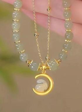 爆款月上玉兔手链串环女轻奢小众