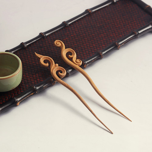 手工竹雕茶针 竹木茶拨茶扒茶道六君子茶道 功夫茶具零配件发簪子 - 图2