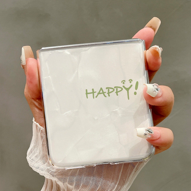 热瓜适用于华为P50pocket/Pocket2/pocketS手机壳折叠屏保护套新款气质高档UV透明壳全包防摔套简约happy英文,淘宝优惠券,粉丝福利购,淘宝优惠卷