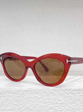 新款时尚猫眼框太阳眼镜女1111网红风遮阳墨镜男防紫外线黑绿红色