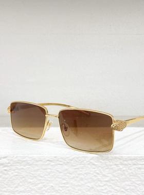 新款金属方形太阳眼镜男士0644S时尚镶钻遮阳墨镜女防紫外线蓝茶